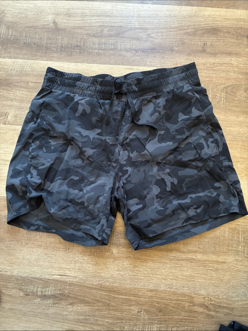 Tuff Athletics Black Gray Camo Athletic Shorts